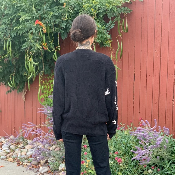 Herman Geist Vintage Nautical 1990s Cardigan Sweater Hand Embroidered M/L - Picture 5 of 11